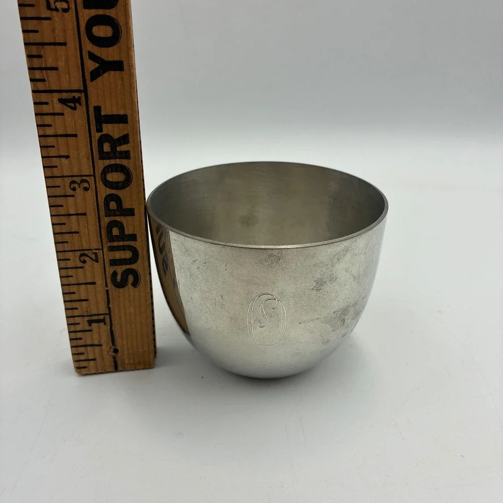 Kirk Stieff Pewter Monticello Jefferson Cup P50 Monogram O Silver Tone 2.5in